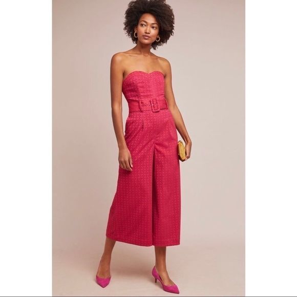 Anthropologie Pants - Anthropologie Haley Pink Strapless Jumpsuit SZE 14